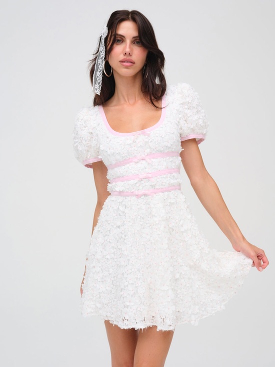 For Love And Lemons Dresses & Skirts - For Love and Lemons Stacked Blossom Lace Mini Dress